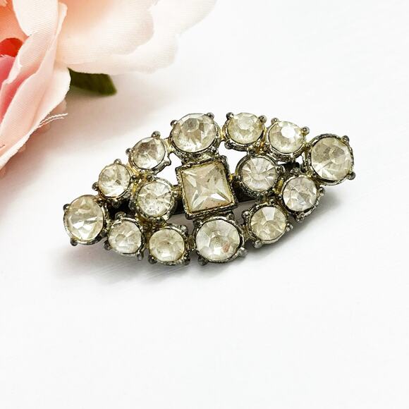 Vintage Oval Crystal Brooch - Picture 4 of 7